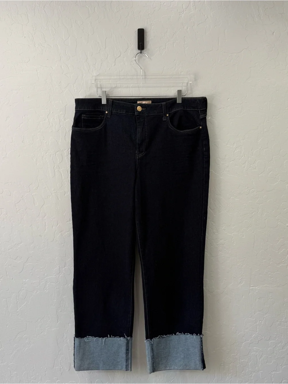 Kut from the Kloth Charlotte High Rise Jeans with Roll Up Cuffs Size 14 - Picture 3 of 9